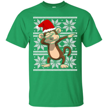 Christmas T-shirt Dabbing Monkey Irish Green