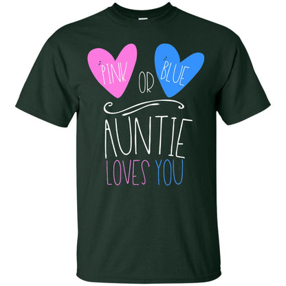 Gender Reveal Shirt Pink Or Blue Auntie Loves You Forest
