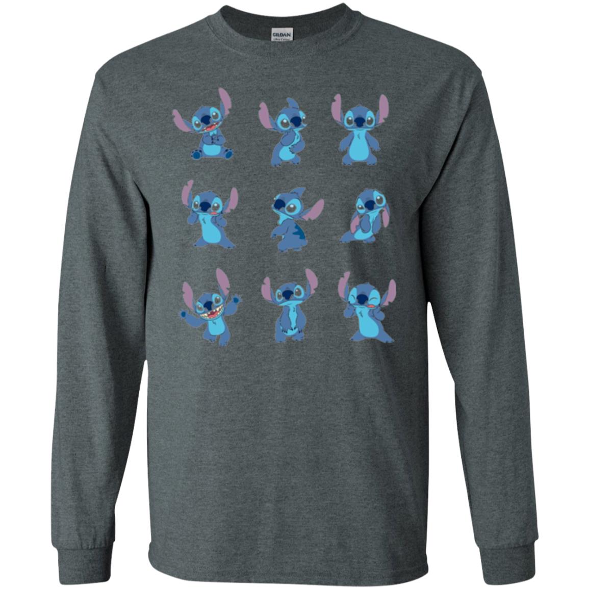 Stitch T-shirt Disney Many Moods Dark Heather