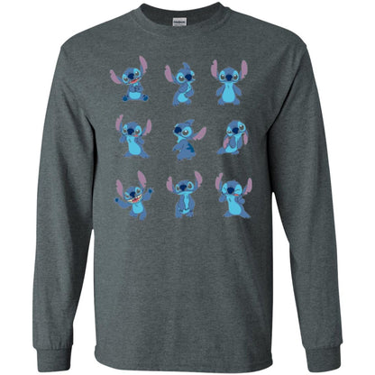 Stitch T-shirt Disney Many Moods Dark Heather