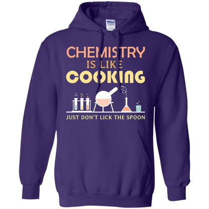 Chemistry Is Like Cooking Just Don't Lick The Spoon Shirt Purple