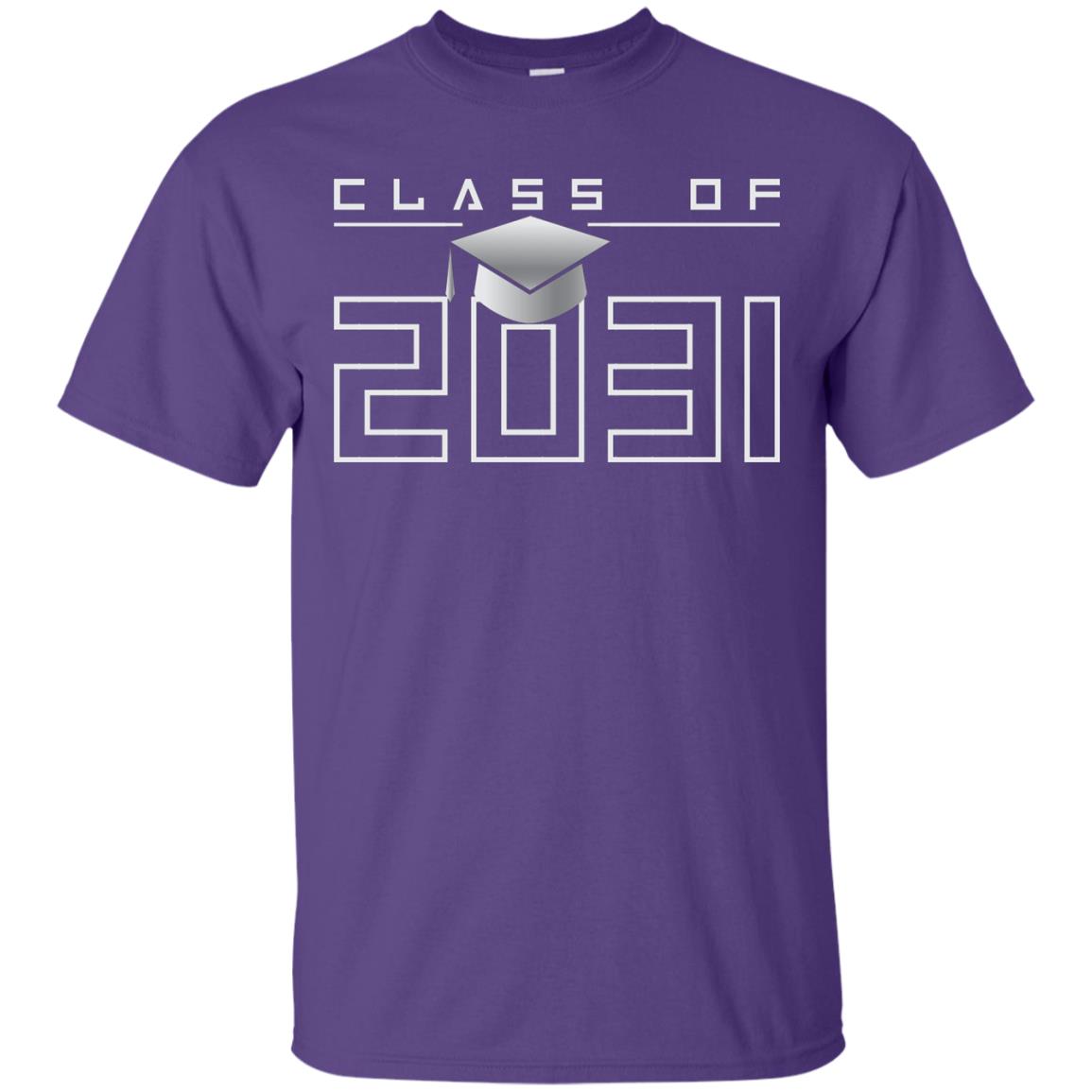 Class Of 2031 Kindergarten First Day Of School Graduate In 2031 Shirt Purple