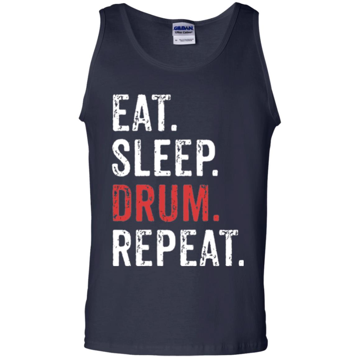 Drummer T-shirt Eat Sleep Drum Repeat Navy