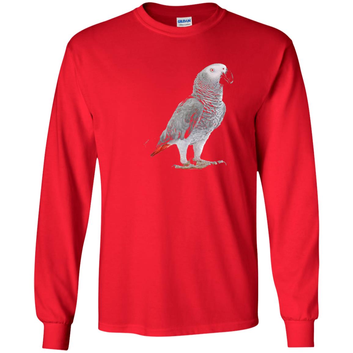 Funny African Grey Parrot Bird T-shirt Red