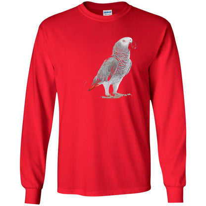 Funny African Grey Parrot Bird T-shirt Red