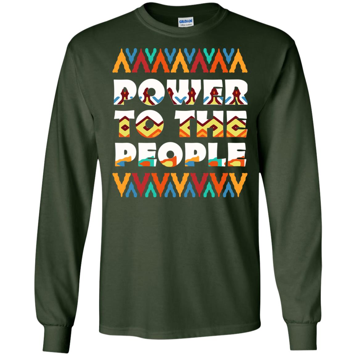 African American T-shirt Power To The People Forest Green