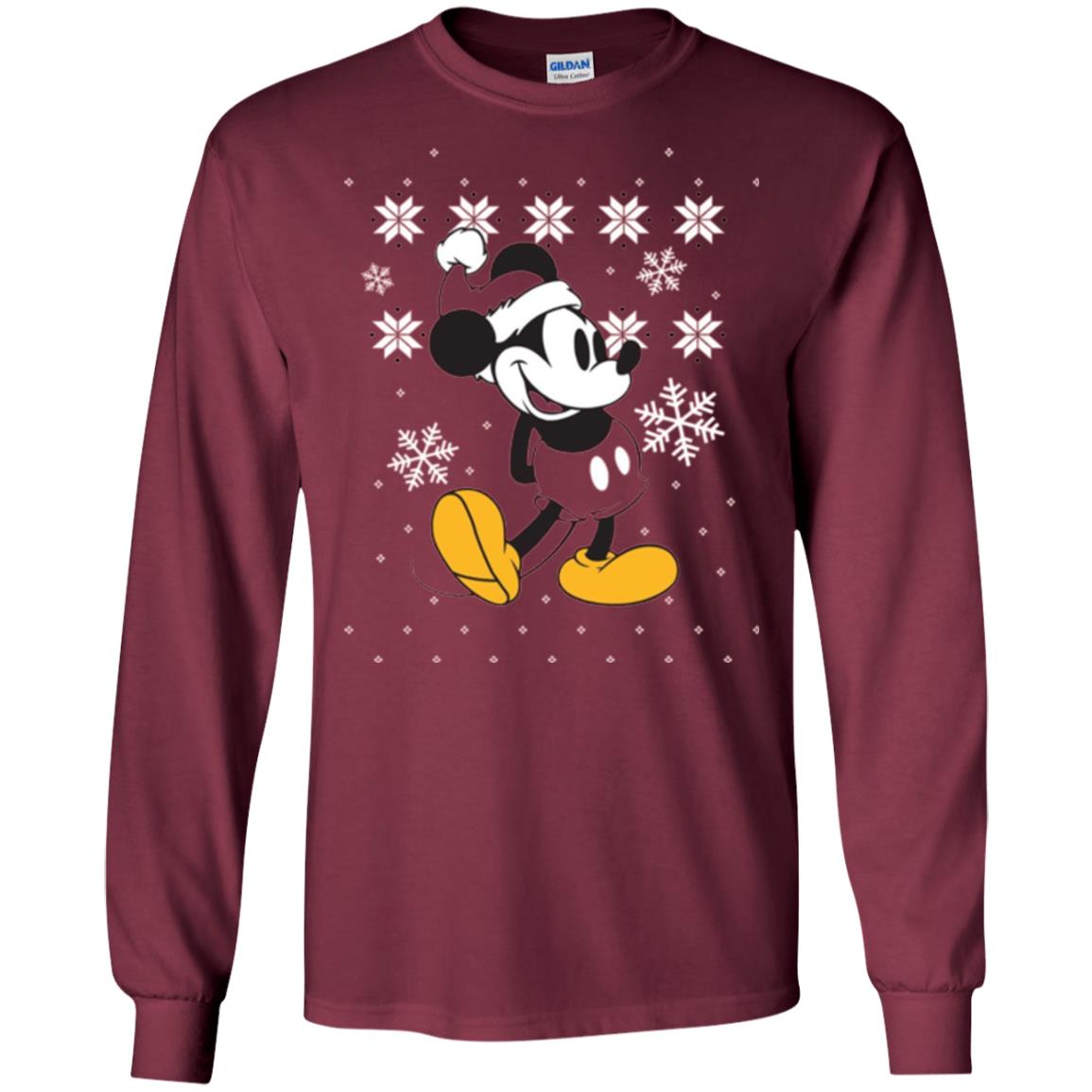 Christmas T-shirt Disney Mickey Mouse Maroon