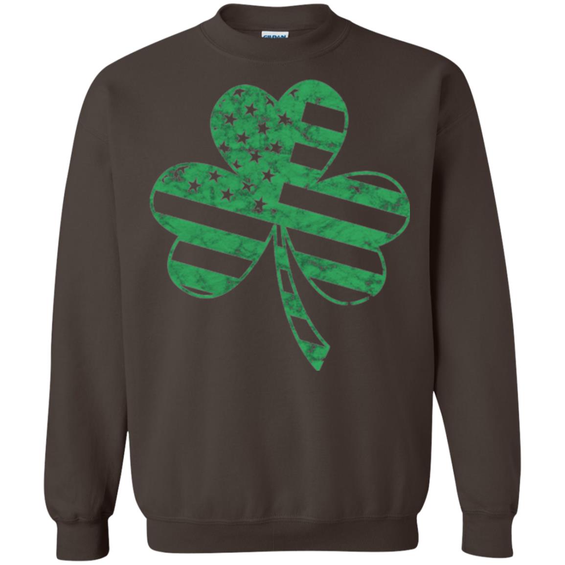 Irish American Flag Shamrock St. Patrick's Day T-shirt Dark Chocolate
