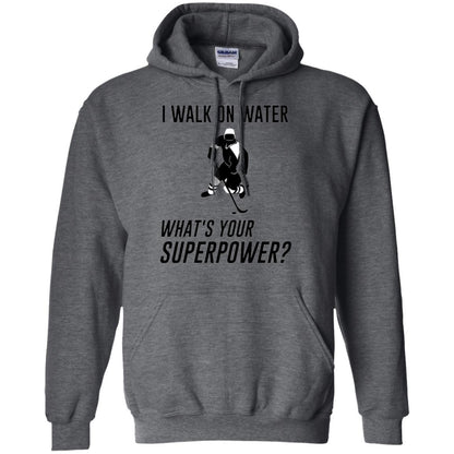 Hockey T-shirt I Walk On Water What_s Your Superpower Dark Heather
