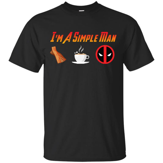 I_m A Simple Man Bacon Coffee And Deadpool Shirt For Man Black