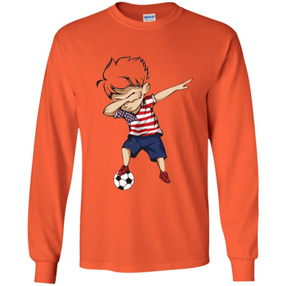 Dabbing Soccer Boy United States Jersey Shirt Usa Football Orange