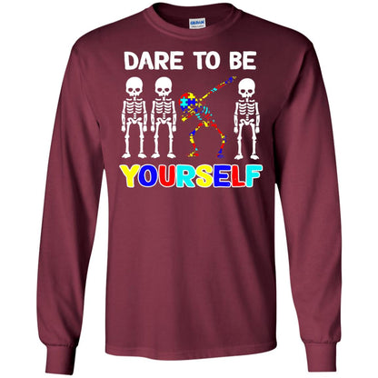 Dare To Be Yourself Autism Awareness Shirt Maroon