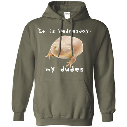 Funny Frog T-shirt It Is Wednesday My Dudes Military Green