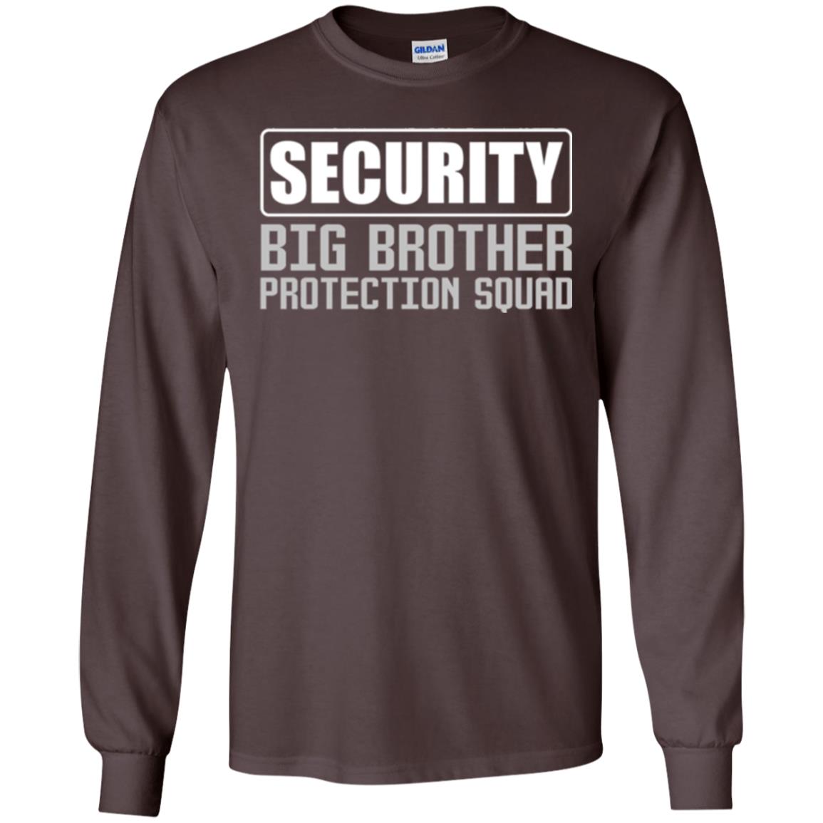 Family T-shirt Security Big Brother Protection Squad Dark Chocolate