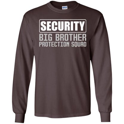 Family T-shirt Security Big Brother Protection Squad Dark Chocolate