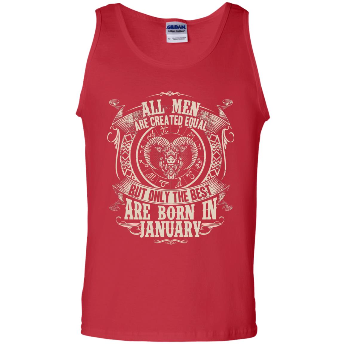 All Men Are Created Equal, But Only The Best Are Born In January T-shirt Red