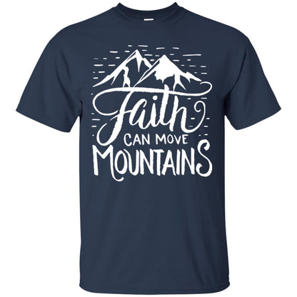 Faith Can Move Mountains Christian Gift Shirt Navy