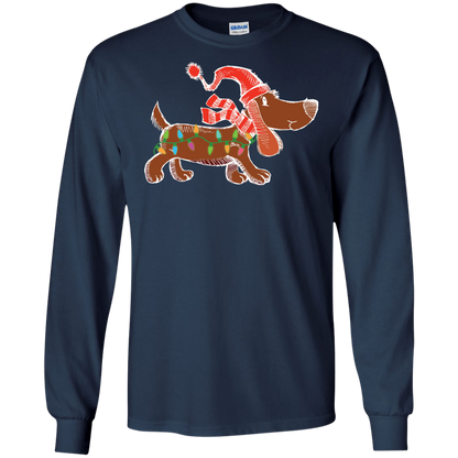 Dog Lover T-Shirt Christmas Lights Labrador Retriever Dog Lover Navy