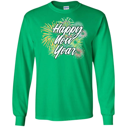 Happy New Year T-shirt Fireworks Irish Green