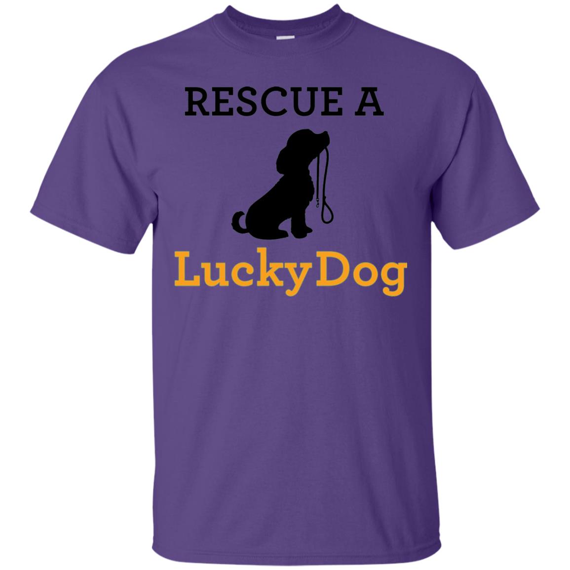 Lucky Dog Rescue A Lucky Dog T-shirt Purple