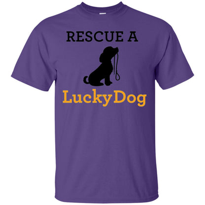 Lucky Dog Rescue A Lucky Dog T-shirt Purple