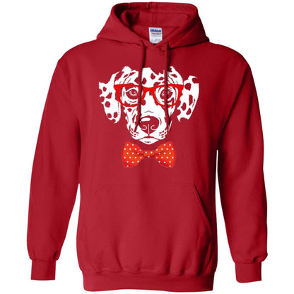Dog Lover T-shirt Hipster Dog Dalmatian Wearing Glasses Red