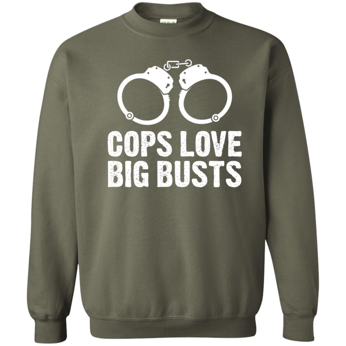 Cops Love Big Busts Usa Police Shirt Military Green