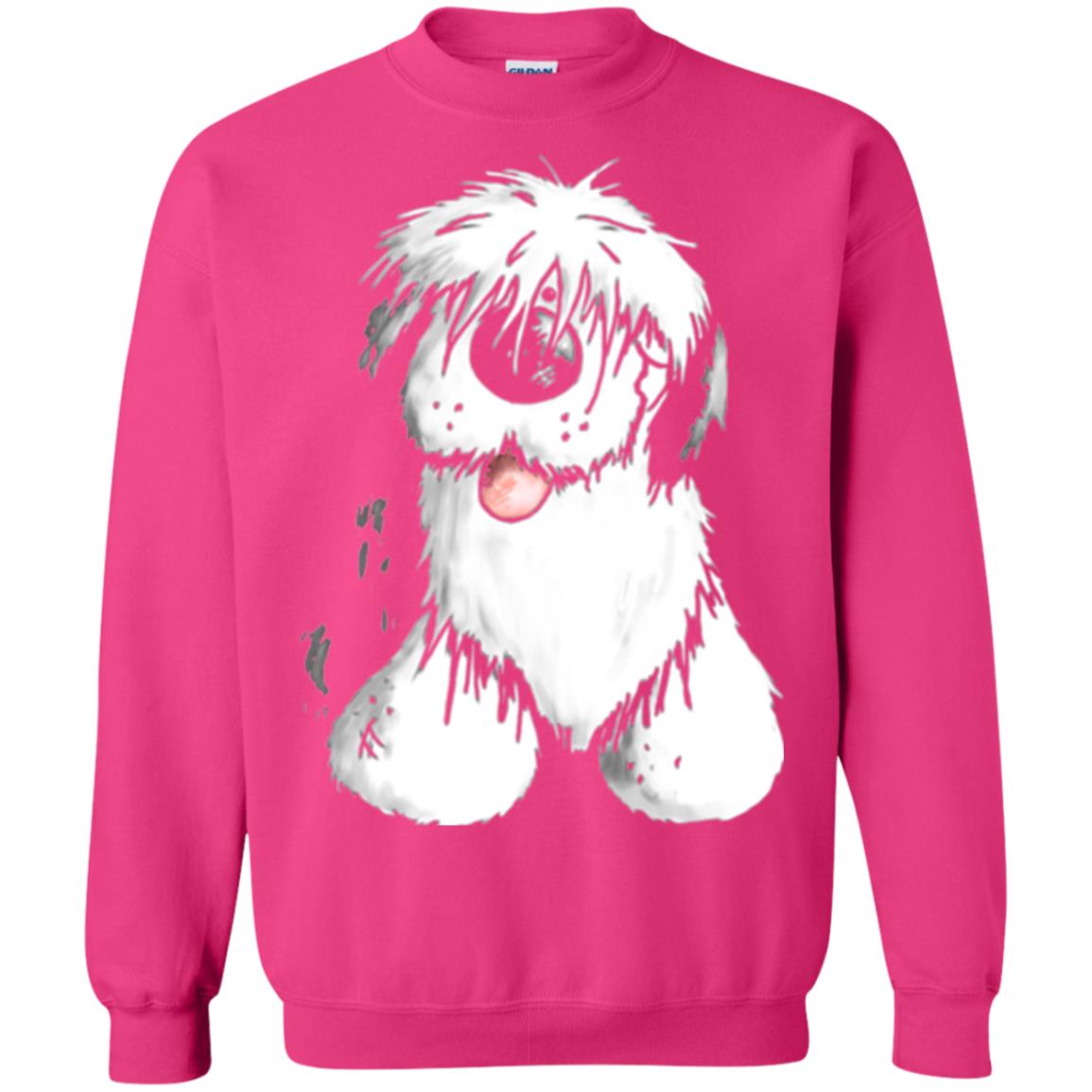 Dog Lover T-shirt Happy Old English Sheepdog Heliconia
