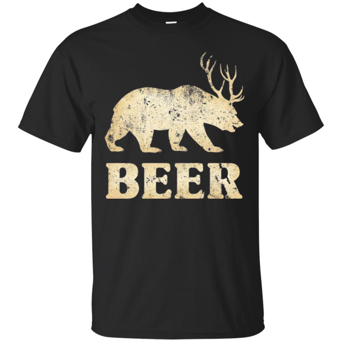 Beer T-shirt Vintage Bear Deer Black
