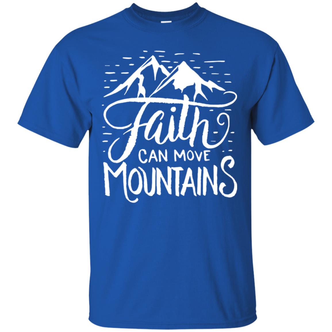 Faith Can Move Mountains Christian Gift Shirt Royal