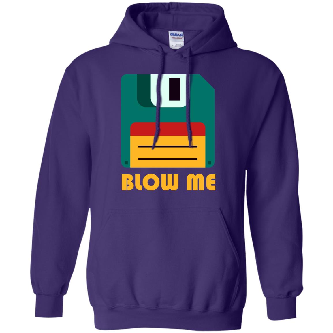 Blow Me Funny Floppy Disk Saying T-shirt Purple