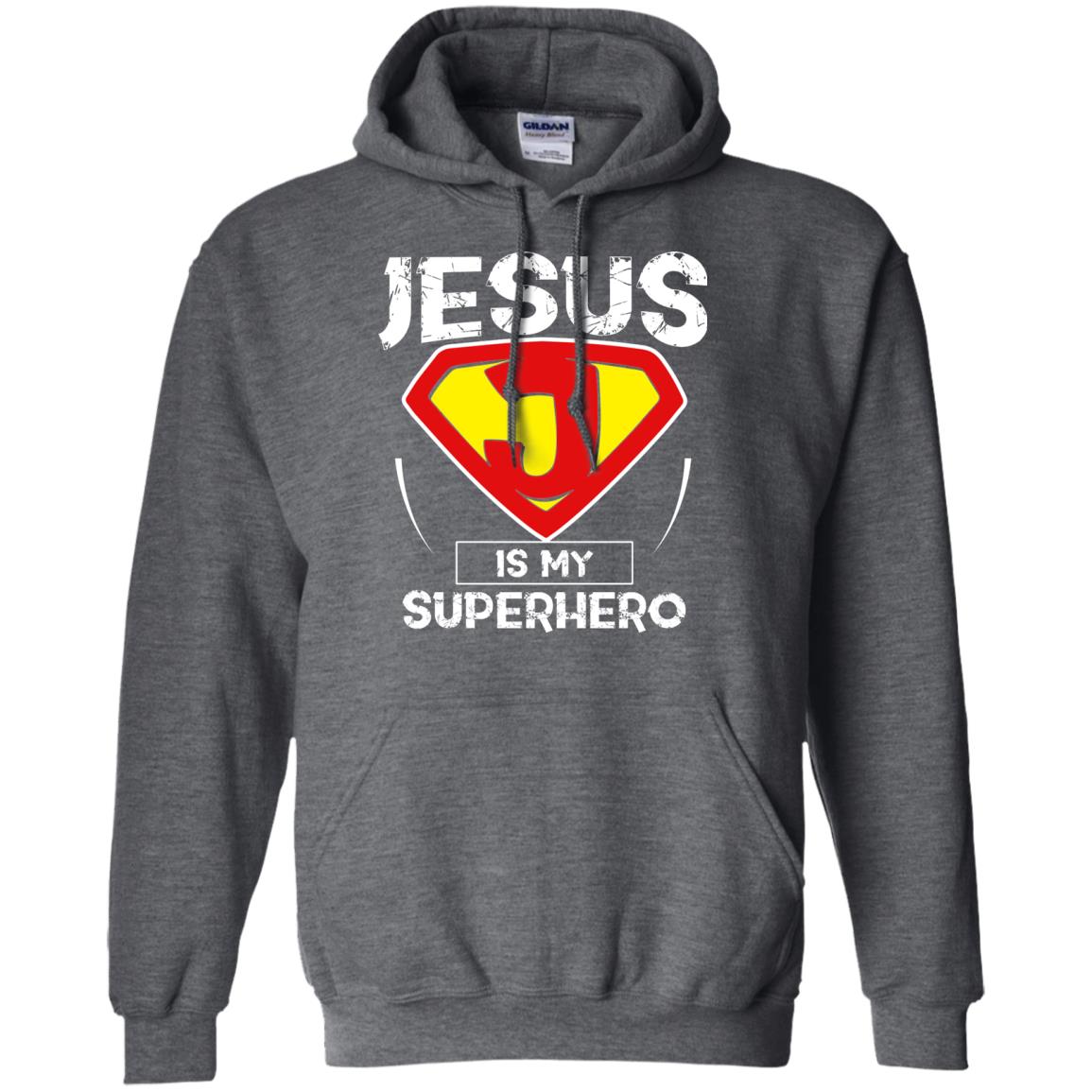 Jesus Is My Superhero Christian Movie Fan T-shirt Dark Heather