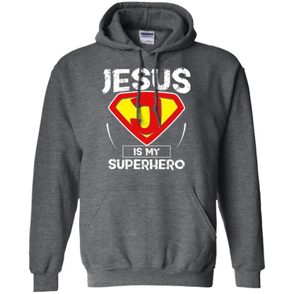Jesus Is My Superhero Christian Movie Fan T-shirt Dark Heather