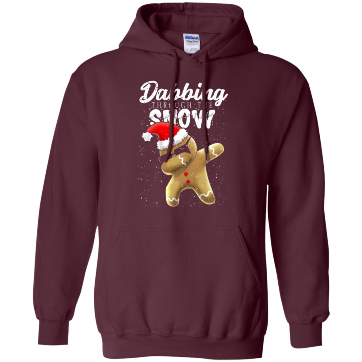 Dabbing Gingerbread T-shirt Dabbing Through The Snow Maroon