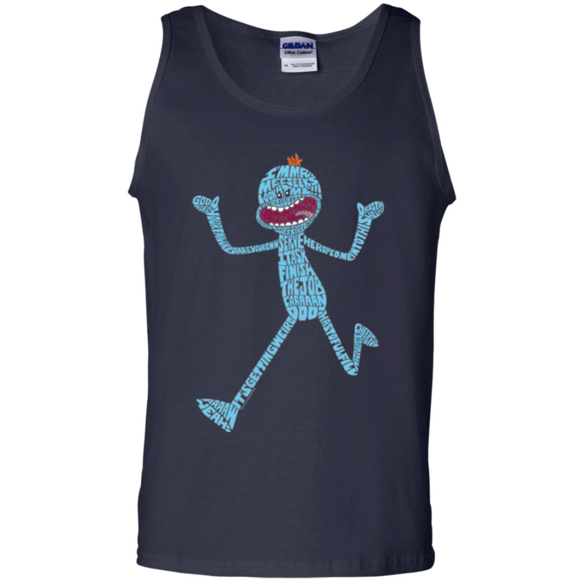 Cartoon T-shirt It_s Mr. Meeseeks Typography Navy