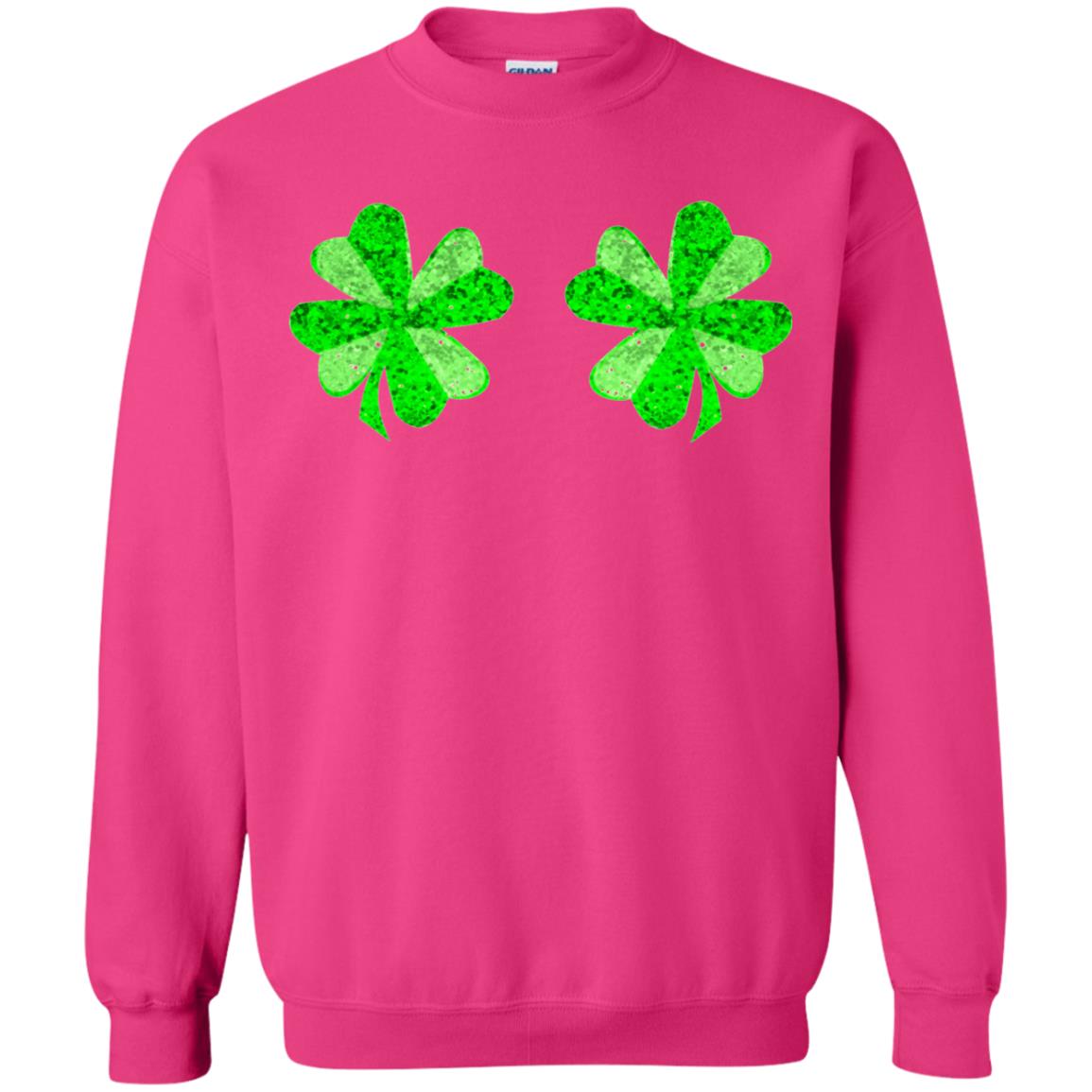 Funny Shamrock Boobs St Patricks Day T-shirt Heliconia