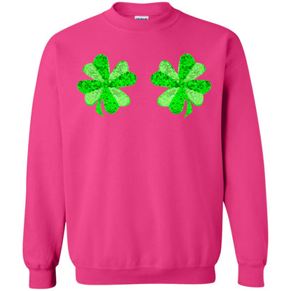 Funny Shamrock Boobs St Patricks Day T-shirt Heliconia