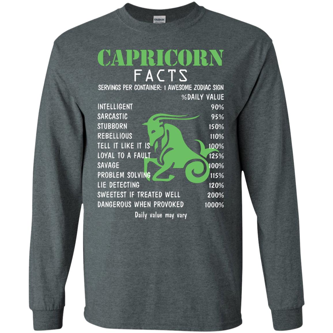 Capricorn Facts 1 Awesome Zodiac Sign Gift Shirt For Capricorn Horoscope Dark Heather