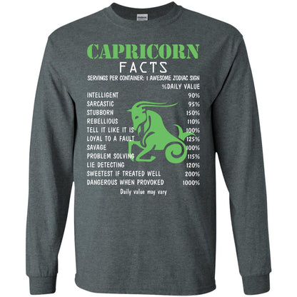 Capricorn Facts 1 Awesome Zodiac Sign Gift Shirt For Capricorn Horoscope Dark Heather