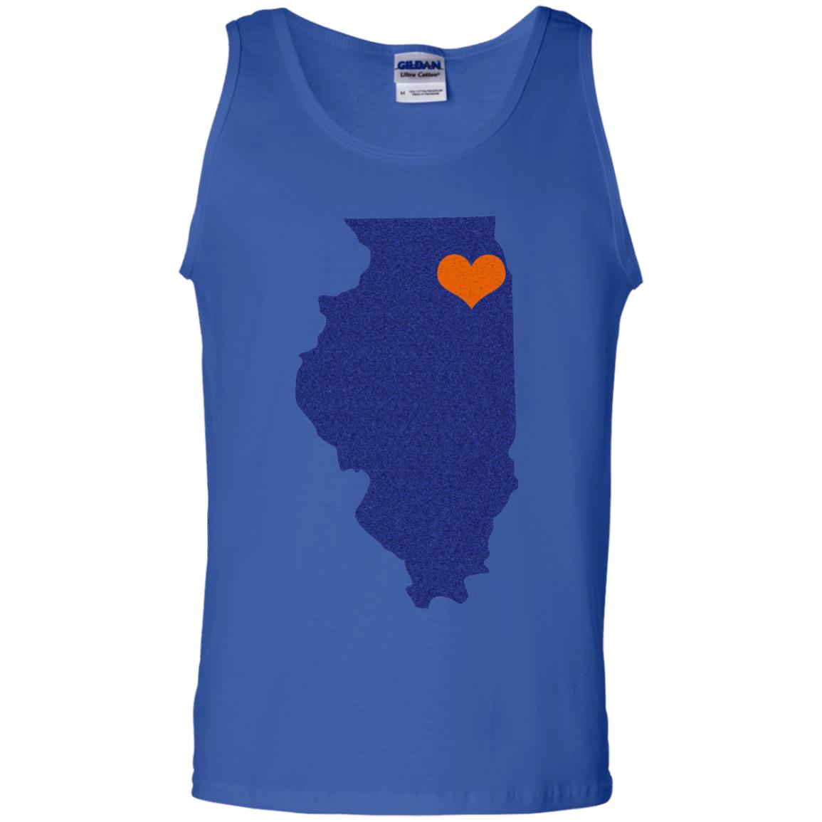 Football T-shirt Chicago Illinois Heart Royal