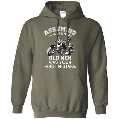 Assuming I Was Like Most Old Men Motorcycle Lover T-shirt Military Green