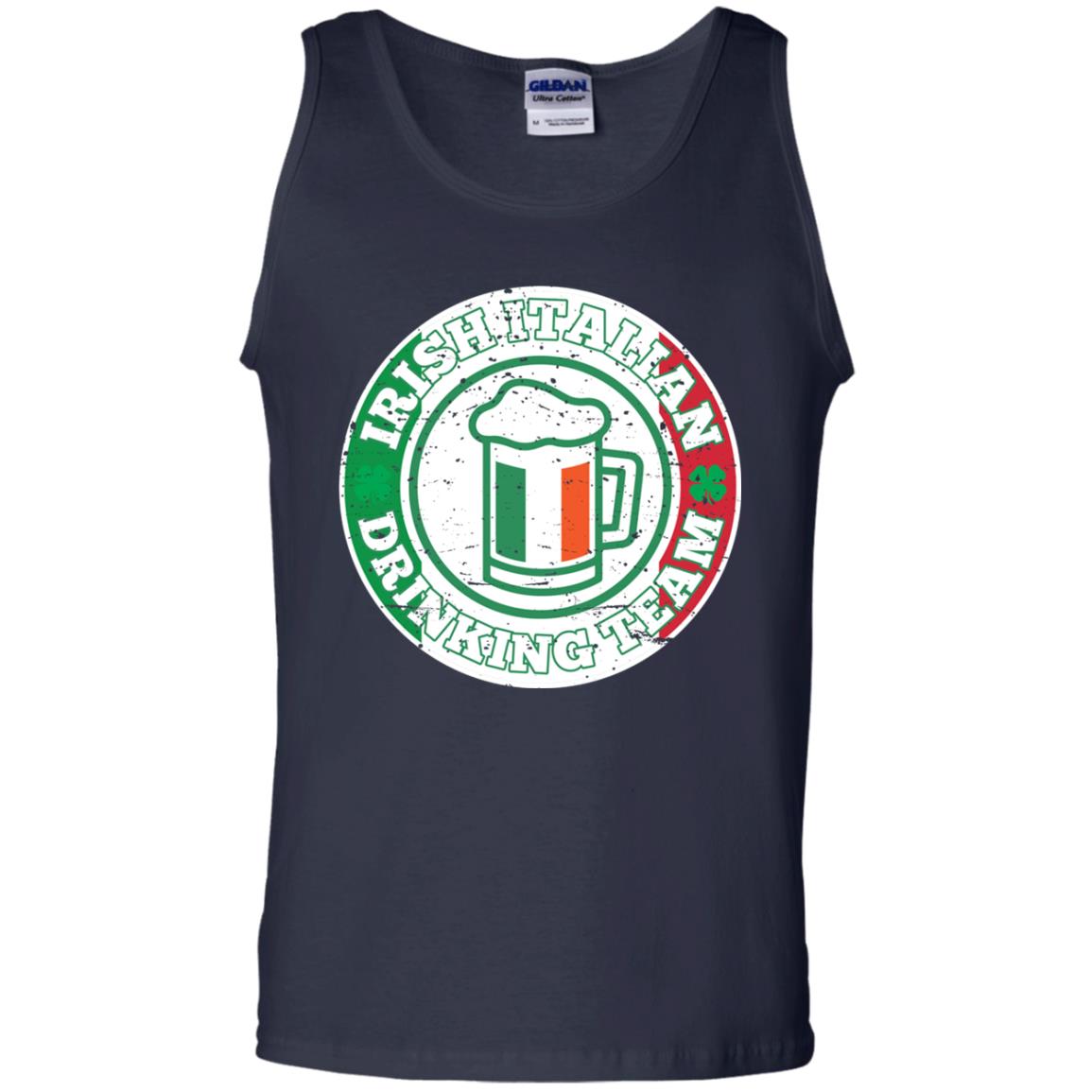 Irish Italian Drinking Team Italy Flag St Patrick_s Day T-shirt Navy