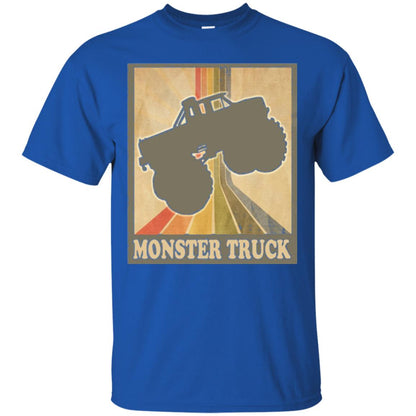 Vintage Big Size Truck Tee Retro Monster Truck T Shirt Royal