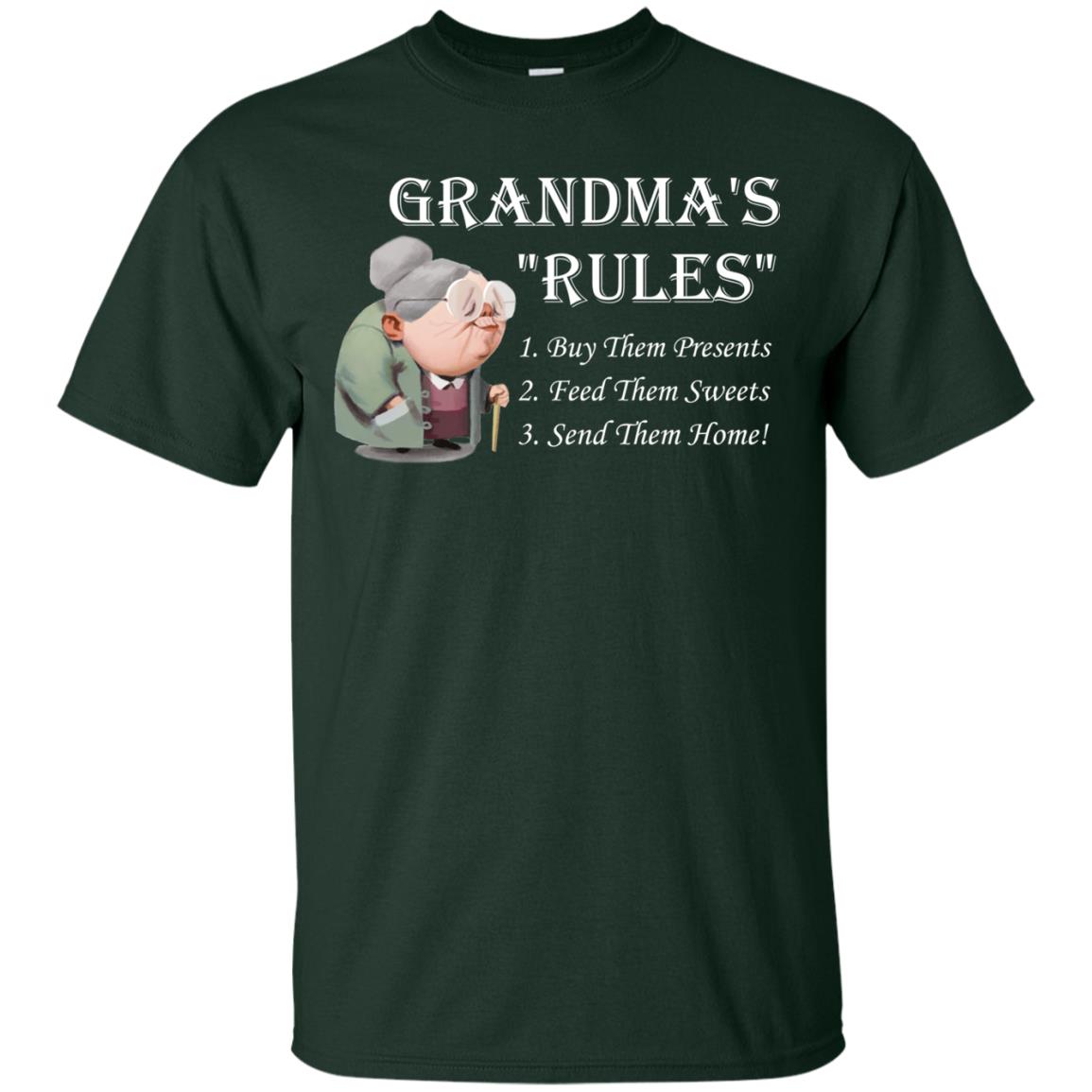 Grandma's Rules Send Them Home Grandmom Shirt Forest