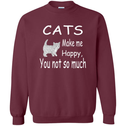 Cat Lover T-shirt Cats Make Me Happy You Not So Much Maroon
