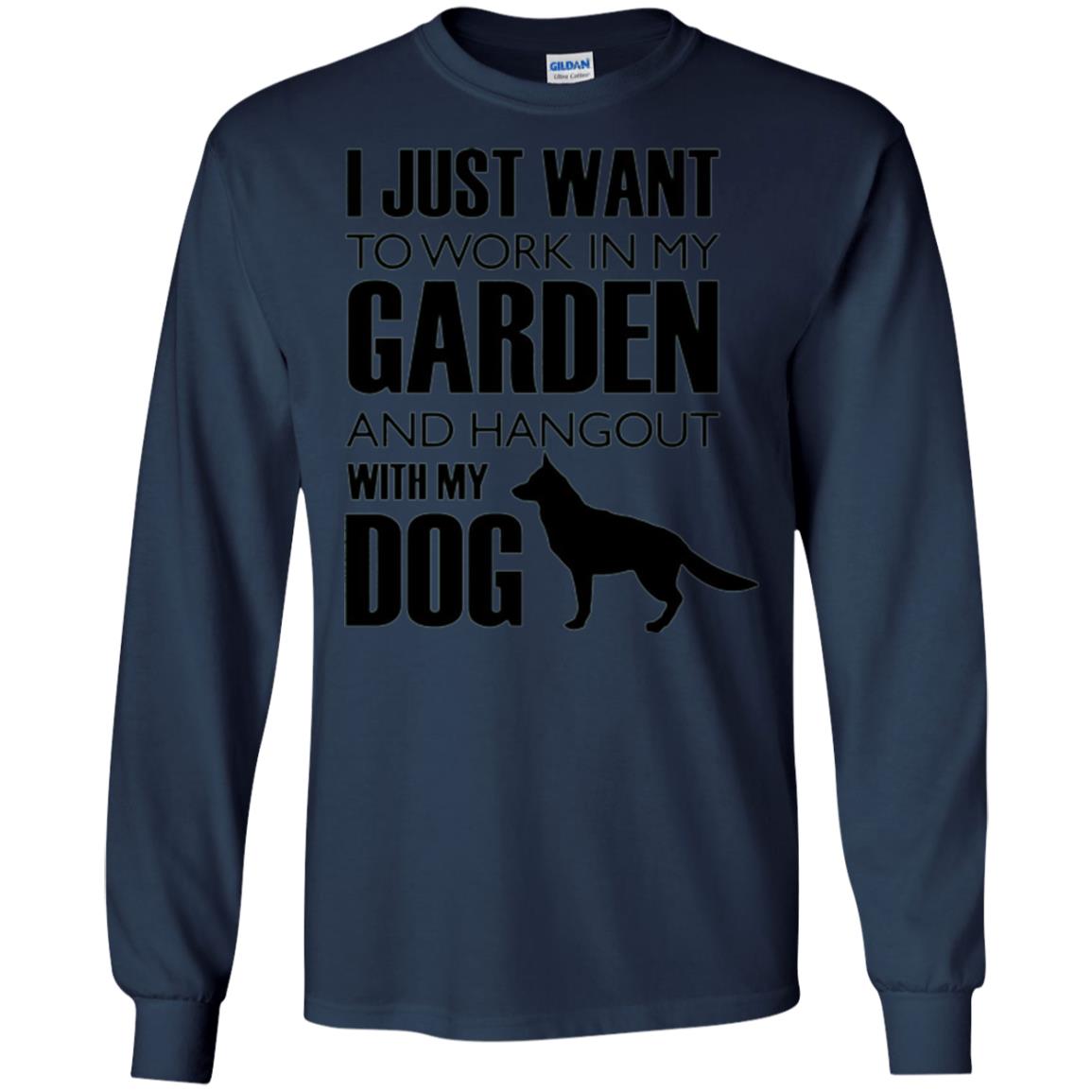 Dog Lovers T-shirt I Just Work In My Garden And Hangout With My Dog Navy