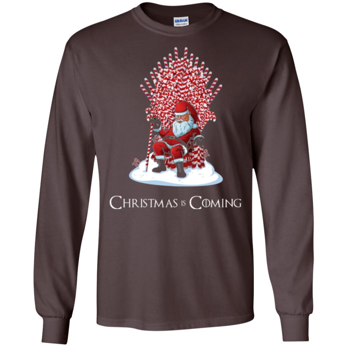 Funny Christmas T-shirt Santa Candy Cane Throne Dark Chocolate