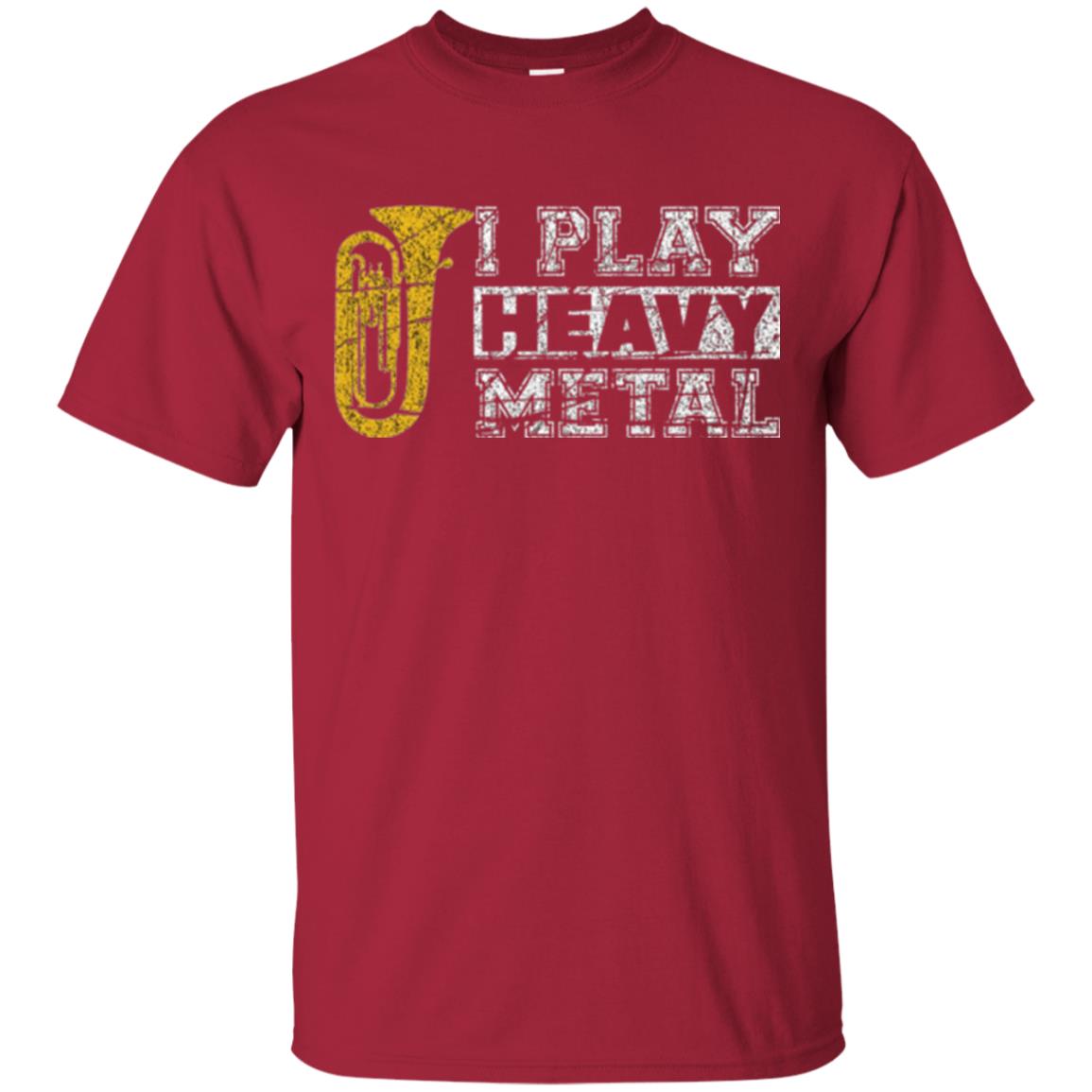 Funny Band Distressed T-shirt I Play Heavy Metal Cardinal