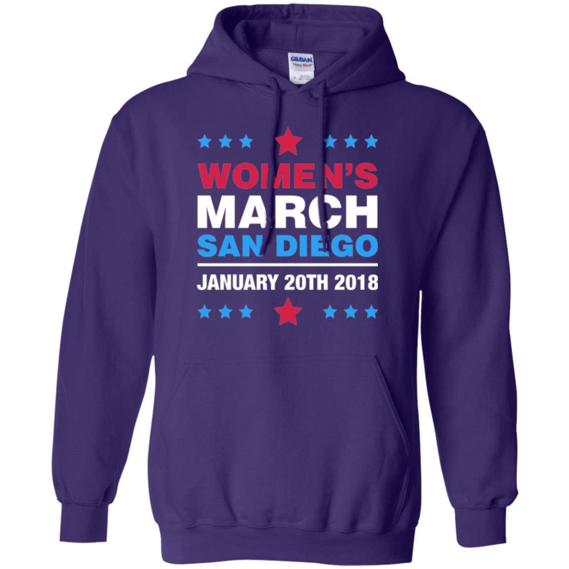 Women's March San Diego January 20th 2018 Protest Women's Right T-shirt Purple