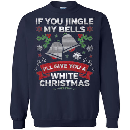 Christmas T-shirt If You Jingle My Bells Navy